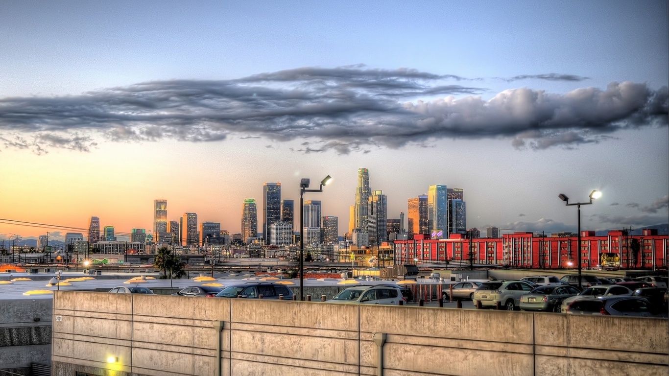 los angeles, city, downtown, hdr