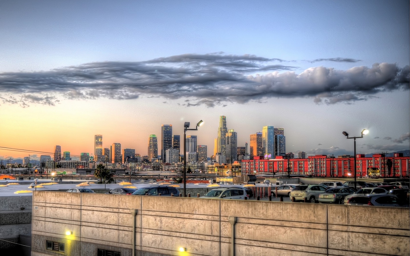 los angeles, city, downtown, hdr