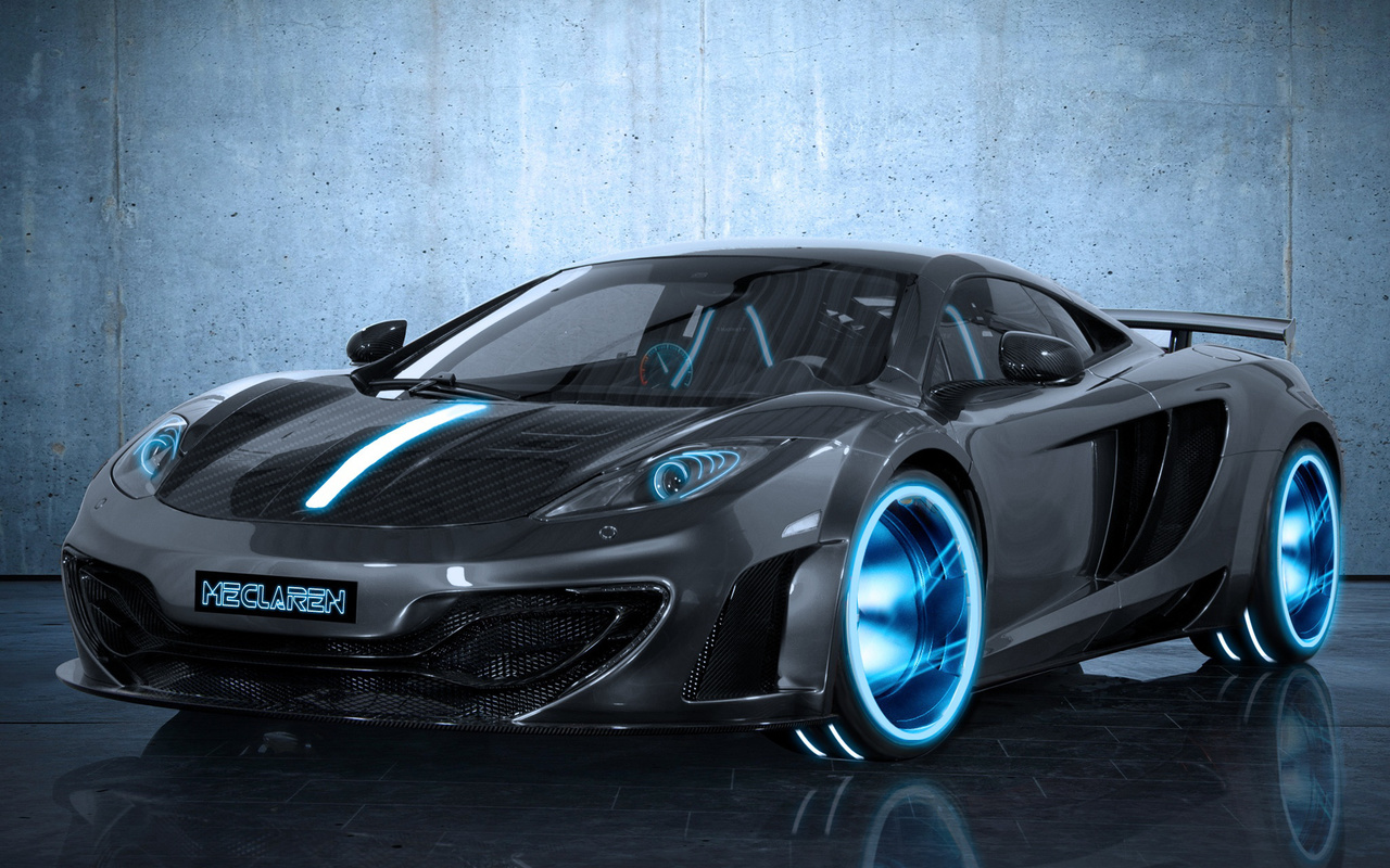 tron, Meclaren, , , , mclaren, tr2n, mp4-12c, black