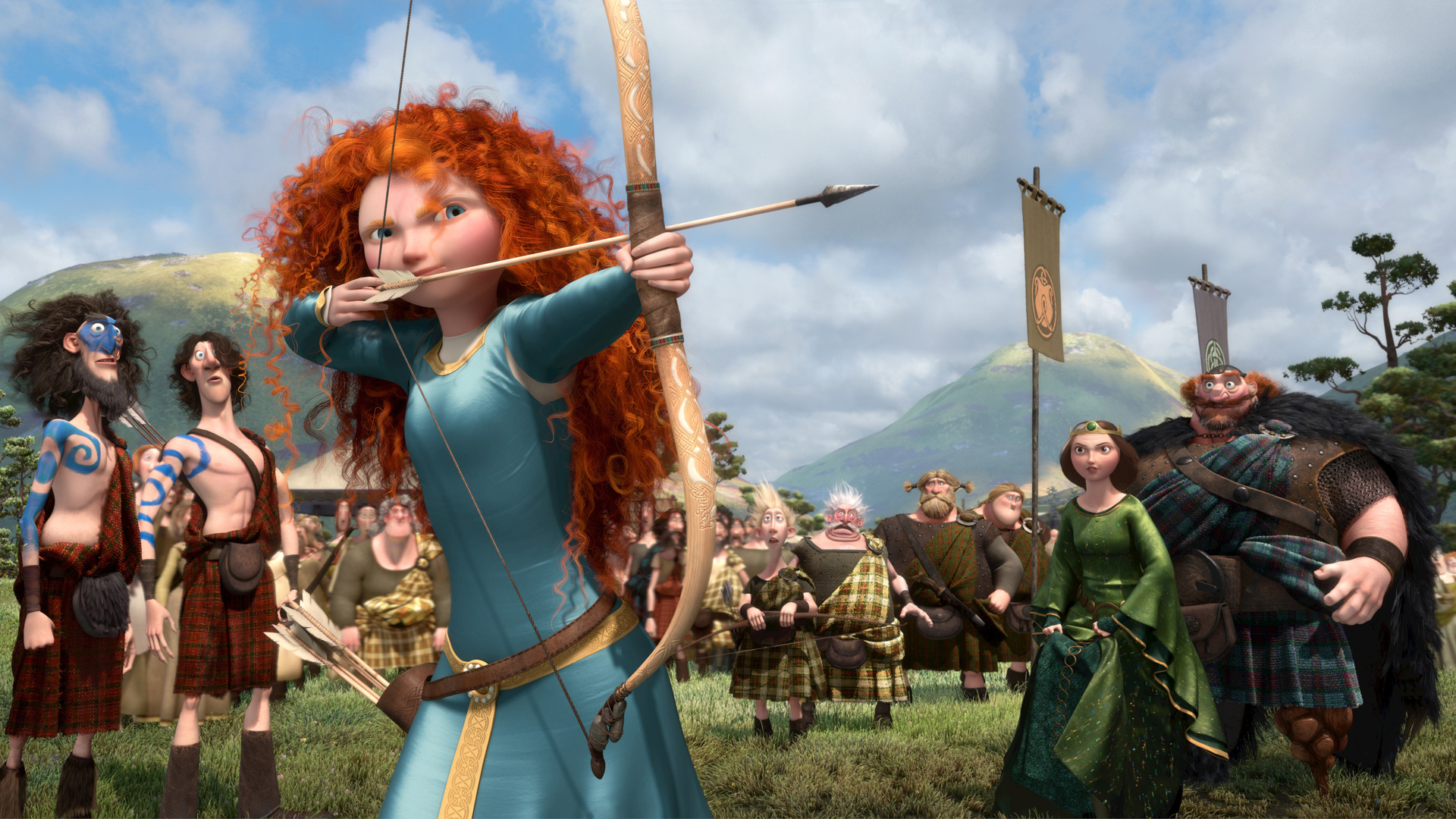 disney, pixar, archer, scotland, film, queen, Brave, bow competition, the movie, king, princess