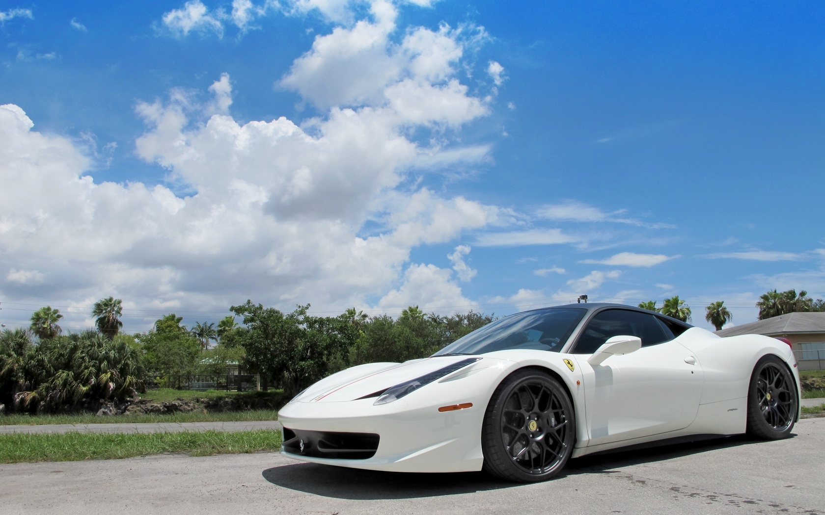 , , 458 italia, miami, white, , sky, , clouds, Ferrari