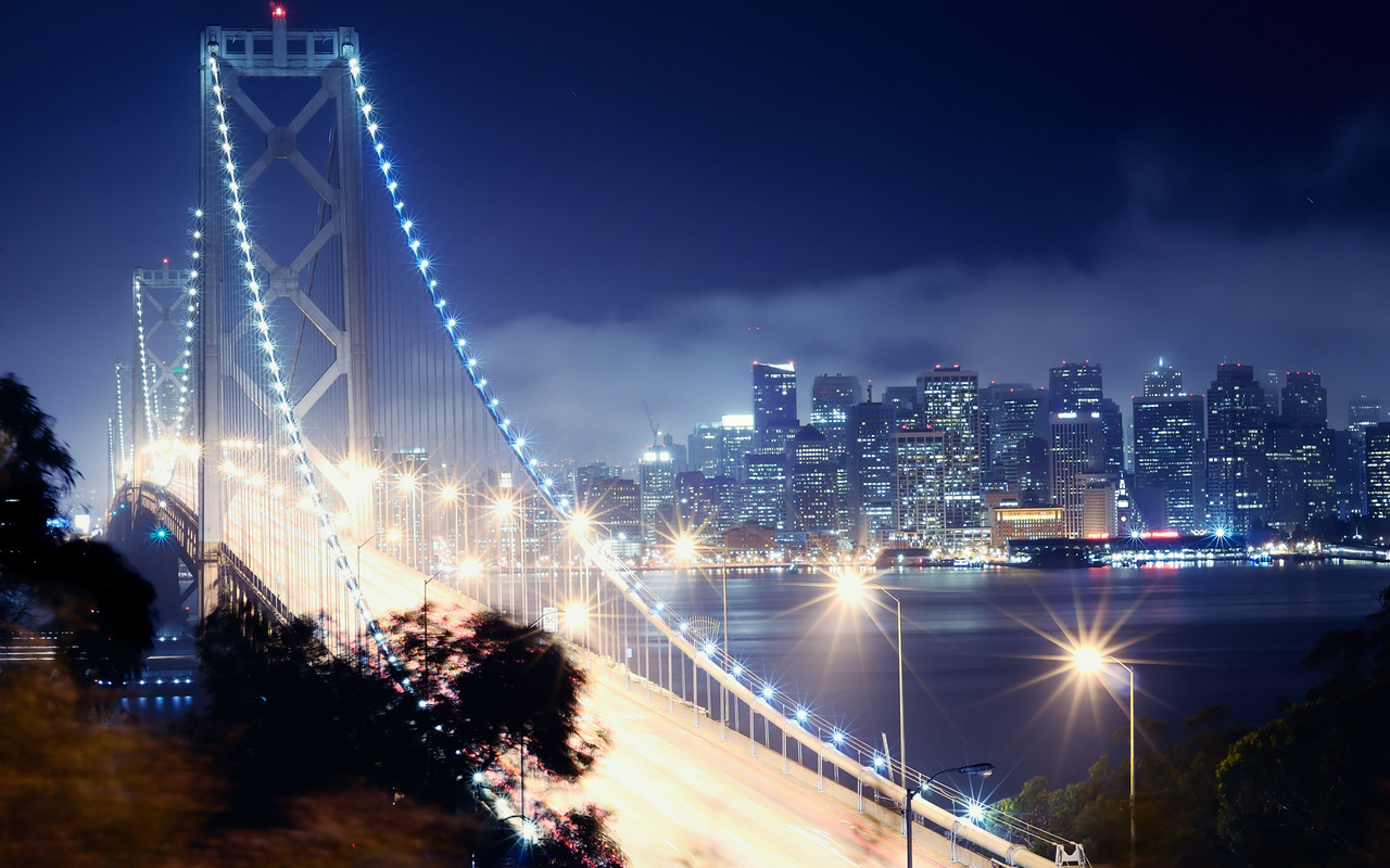 california, , bay bridge, San francisco, night, -