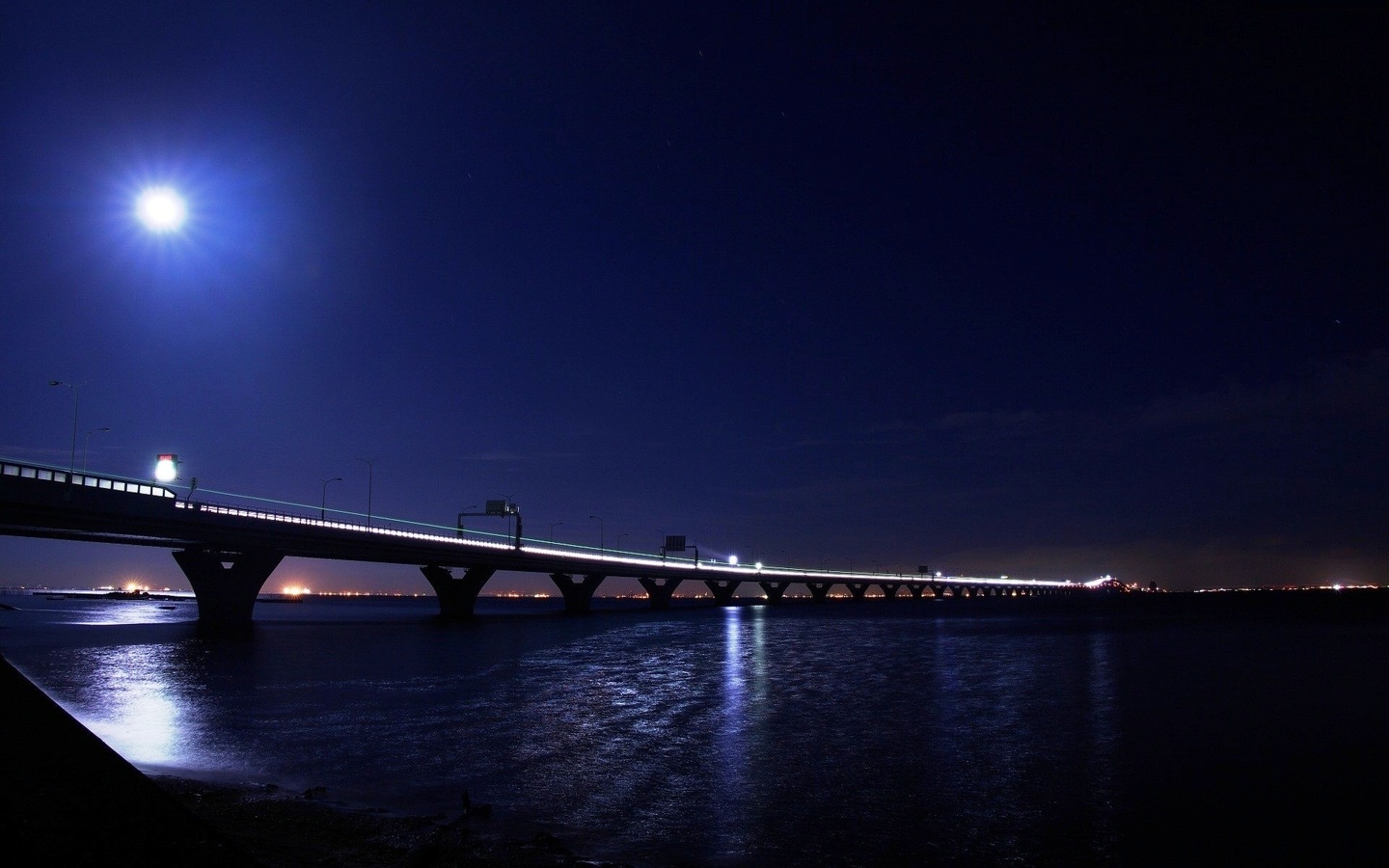 , bridge, , water, light, , river, , , moon, 