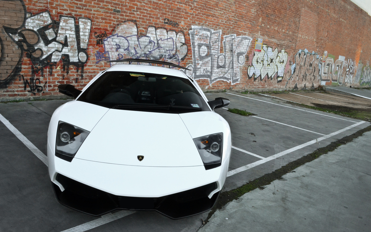 , graffiti, lp670-4 sv, white, wall, murcielago, Lamborghini