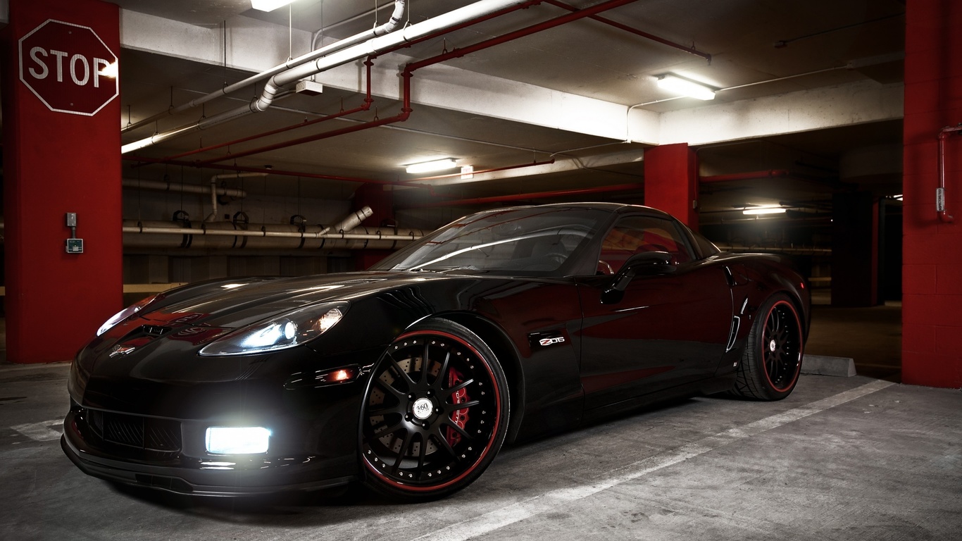 chevrolet, corvette, z06, black, , , ,  , , ,  , stop