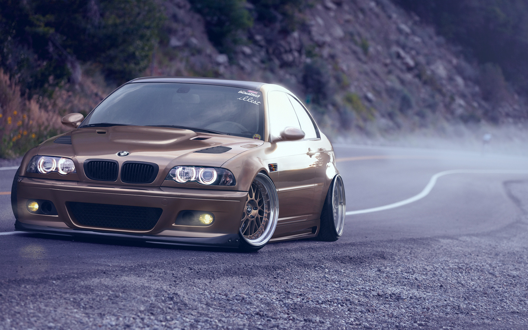 bmw, m3, e46, brown, front, stance nation,  