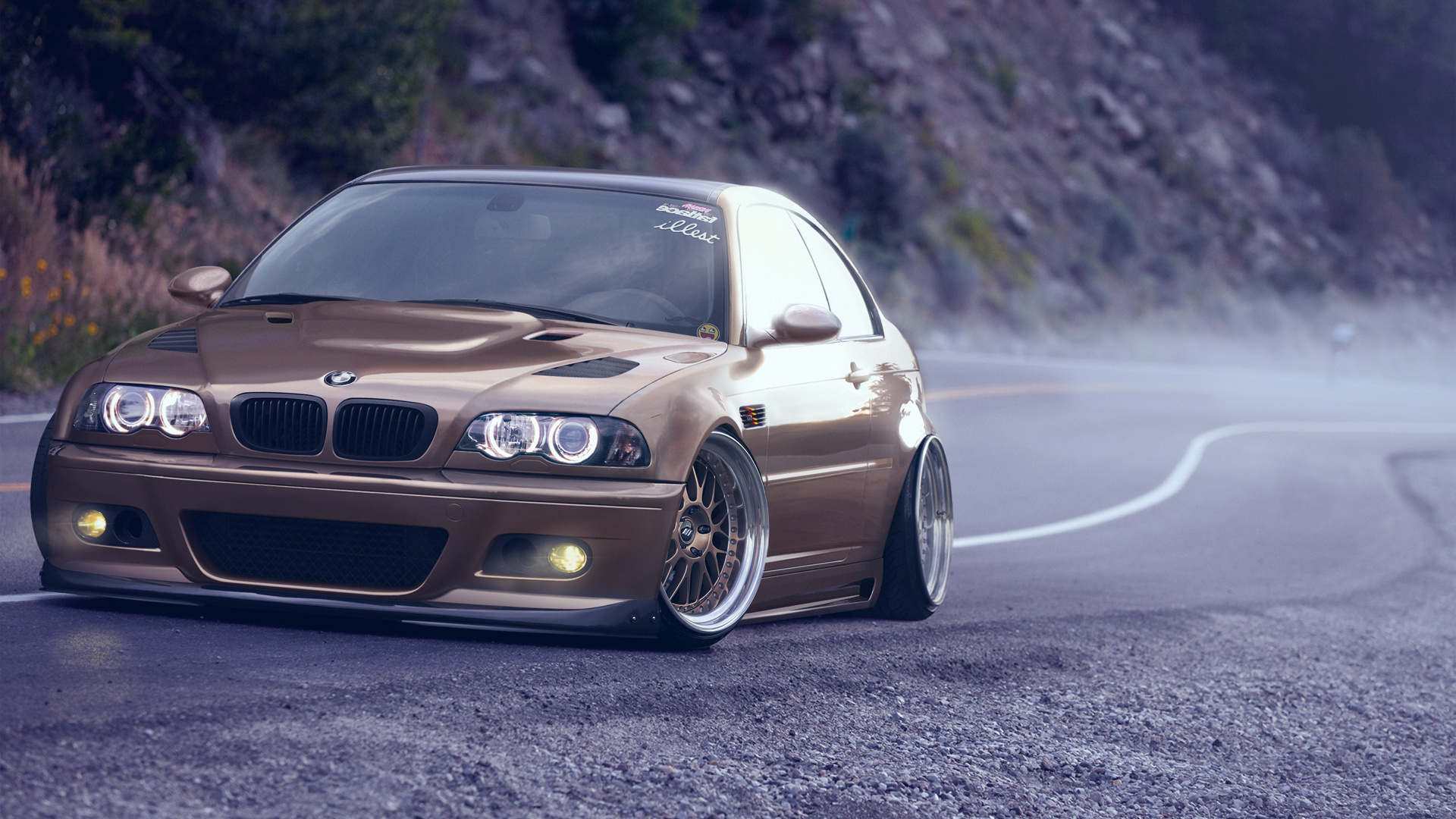 bmw, m3, e46, brown, front, stance nation,  