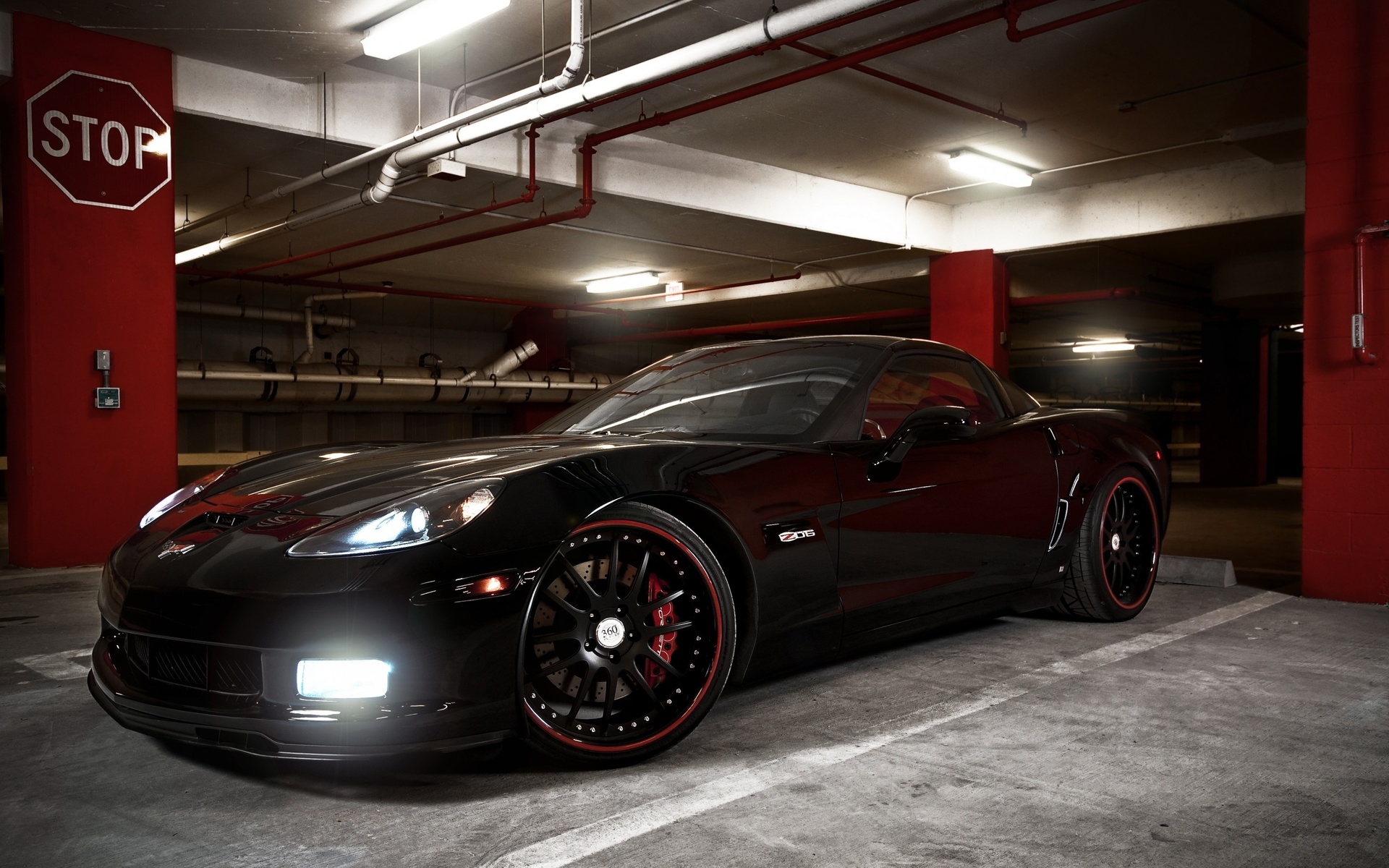 chevrolet, corvette, z06, black, , , ,  , , ,  , stop