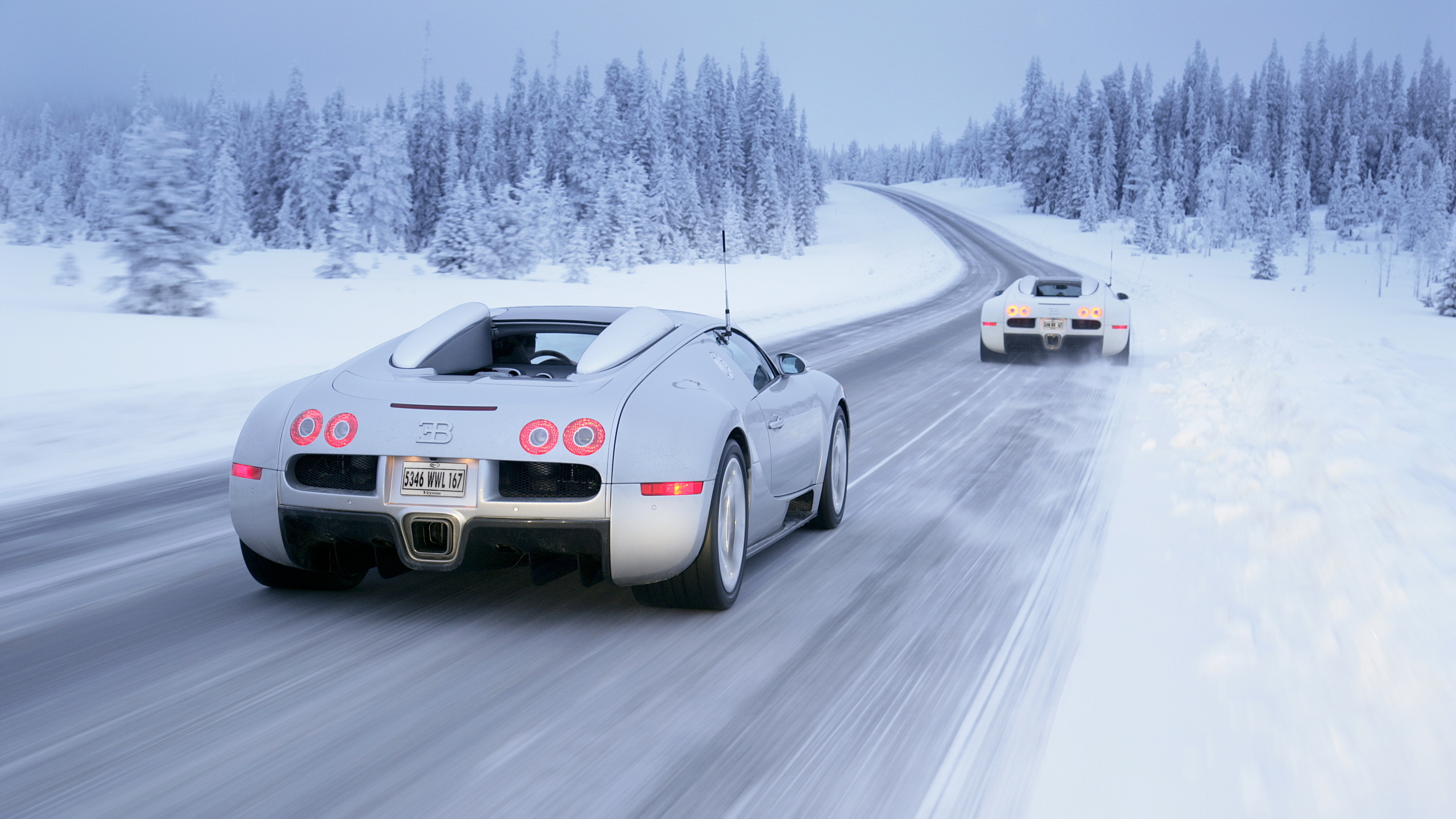 white, veyron, , winter, , drive, Bugatti