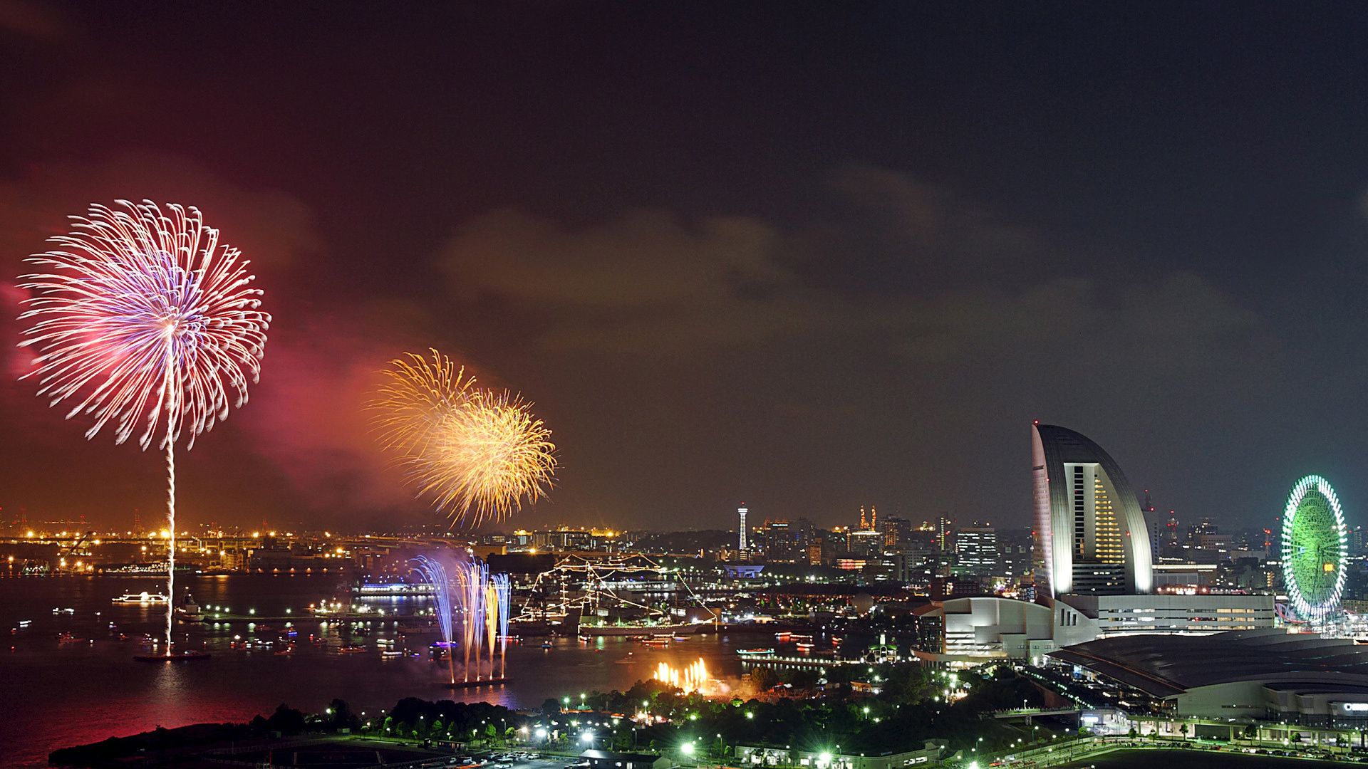 japan, , Fireworks. yokohama, , kanagawa, 