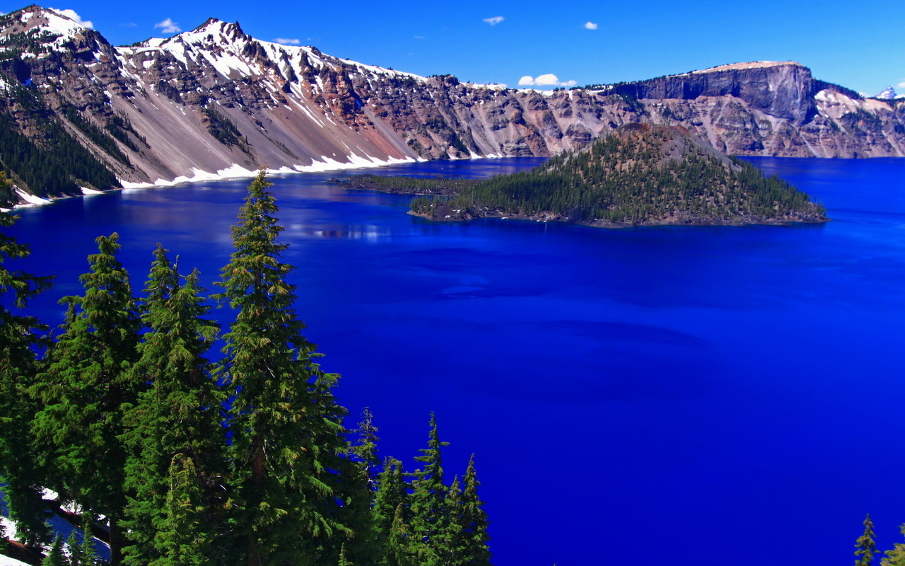 lake, mountains, oregon