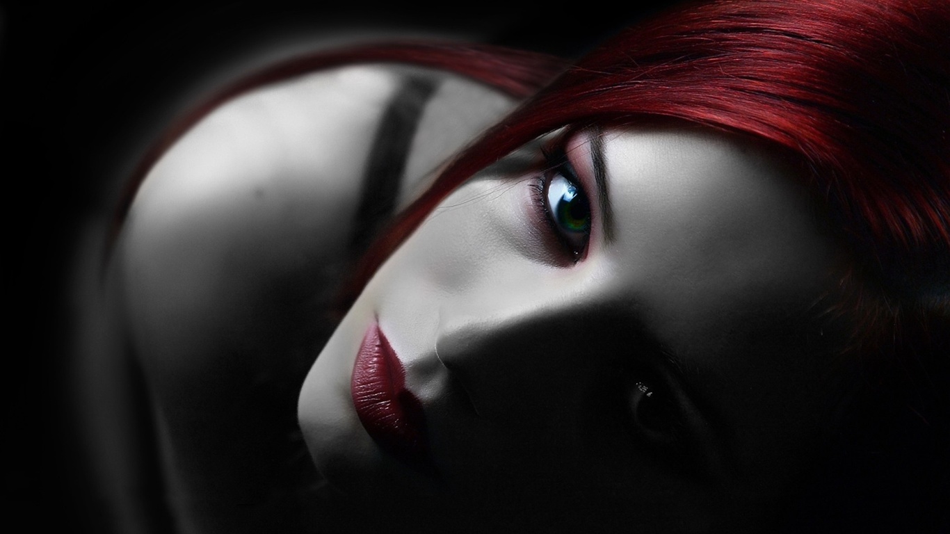 redhead, girl, face