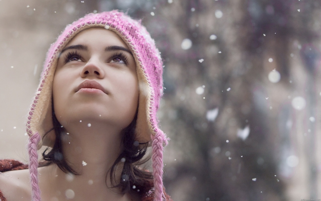 beauty, girl, snow