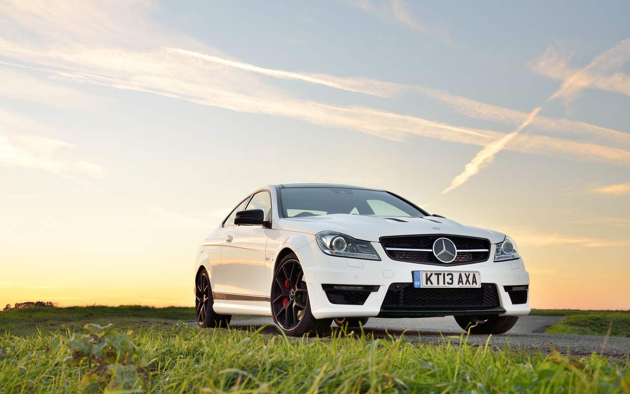 mercedes-benz, c63, amg, edition, 507, white, front