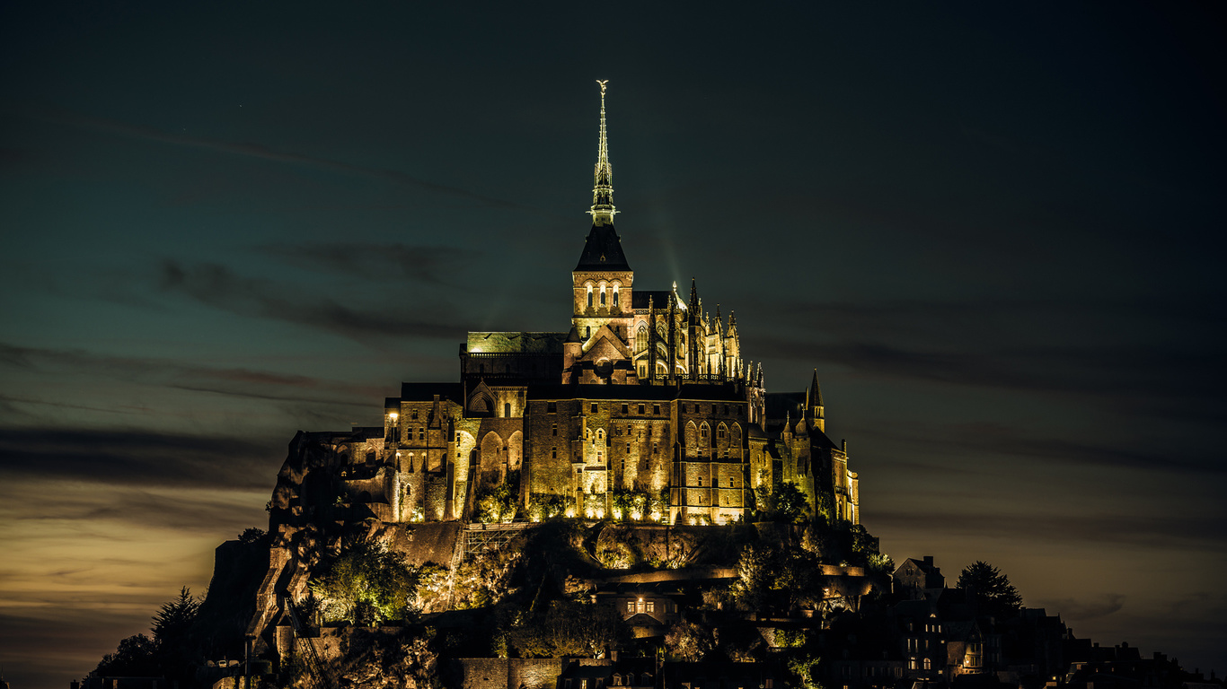 , castle, normandy, , island, mont saint-michel, France, --