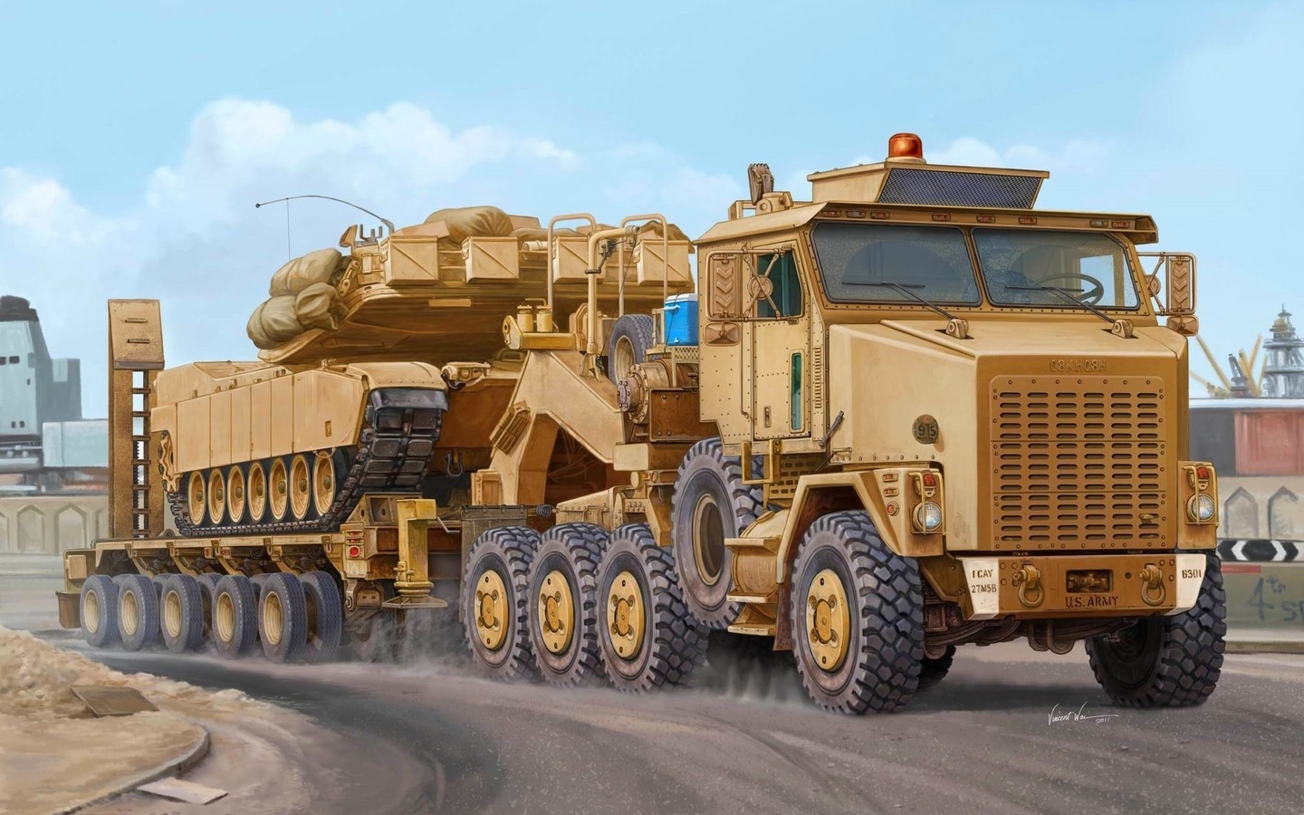 , vincent wai, heavy equipment transport, oshkosh m1070 het, 8x8