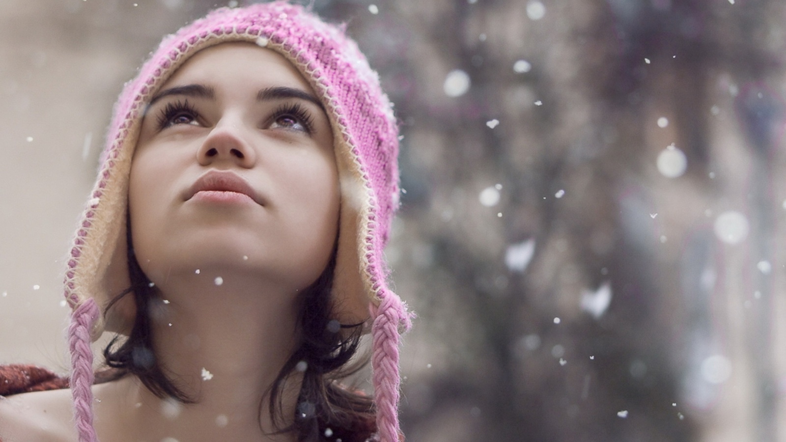 beauty, girl, snow