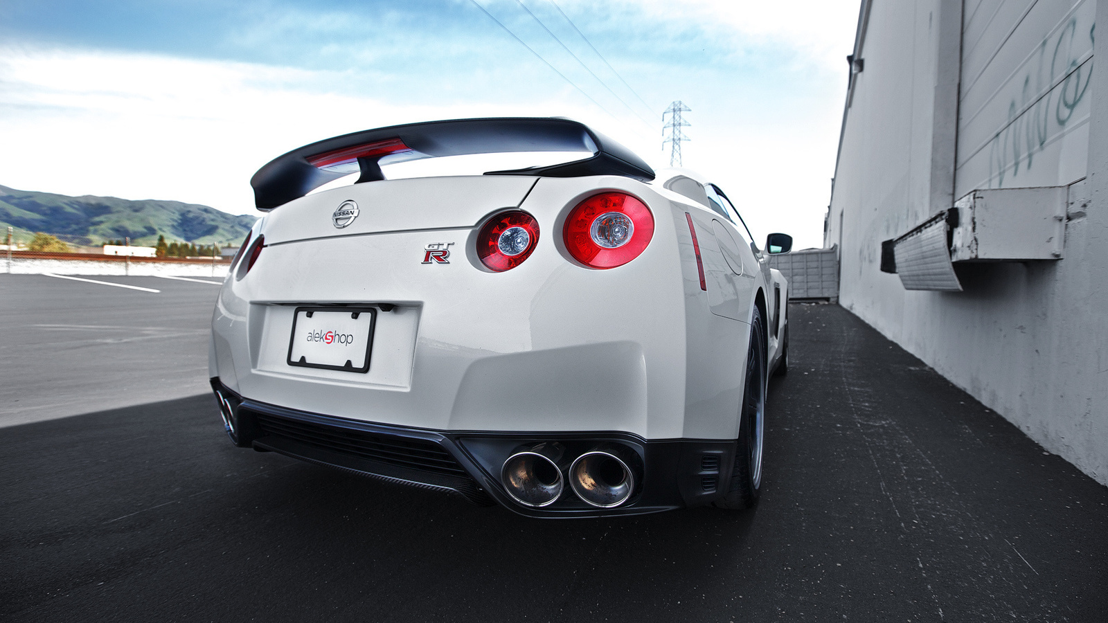 , clouds., gtr, white, Nissan, , r35, sky, , 