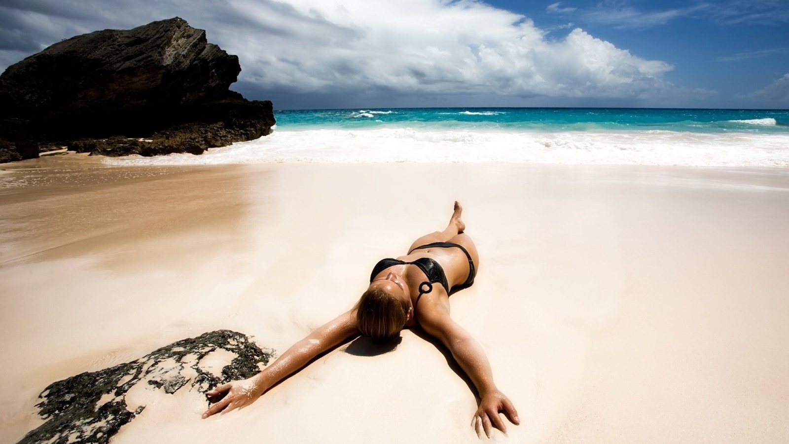 beach, model, bikini, girl