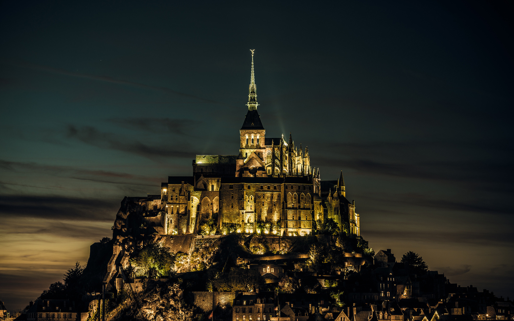 , castle, normandy, , island, mont saint-michel, France, --