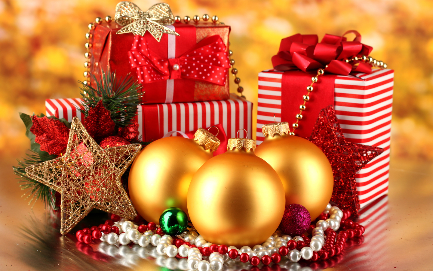 merry christmas, new year, golden balls, stars, gifts, decoration, ribbon,   ,  ,  , , , , 