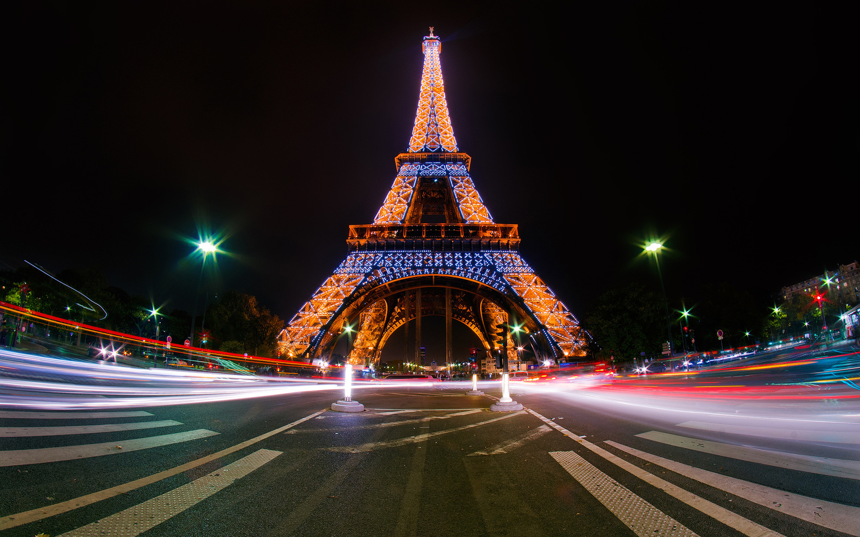 paris, eiffel tower, at night