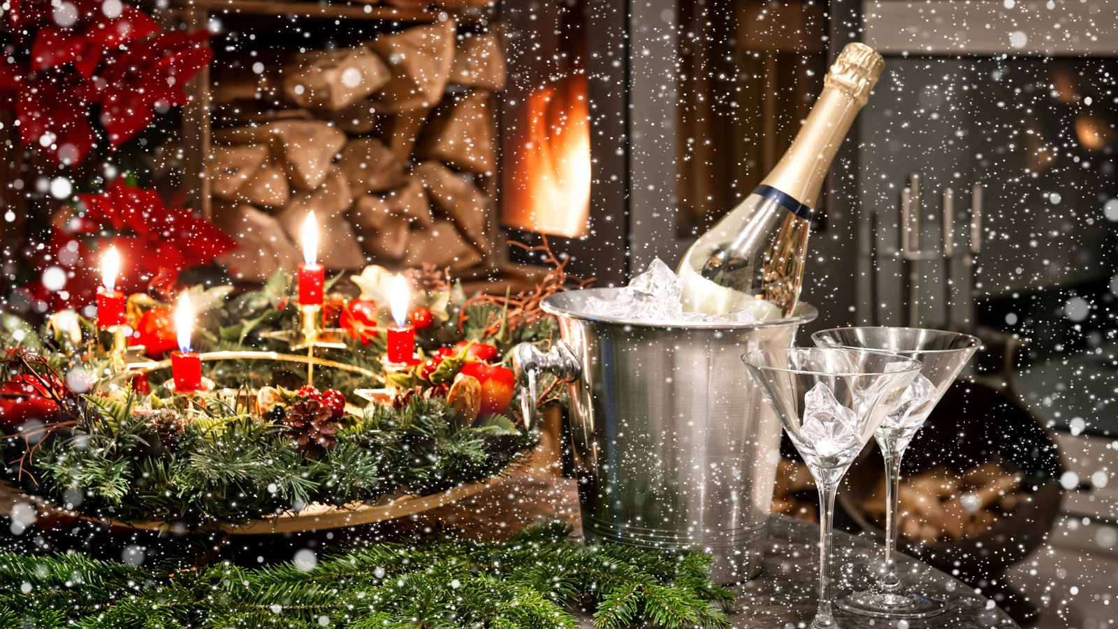  , , new year, christmas, , , , champagne, glasses, candles