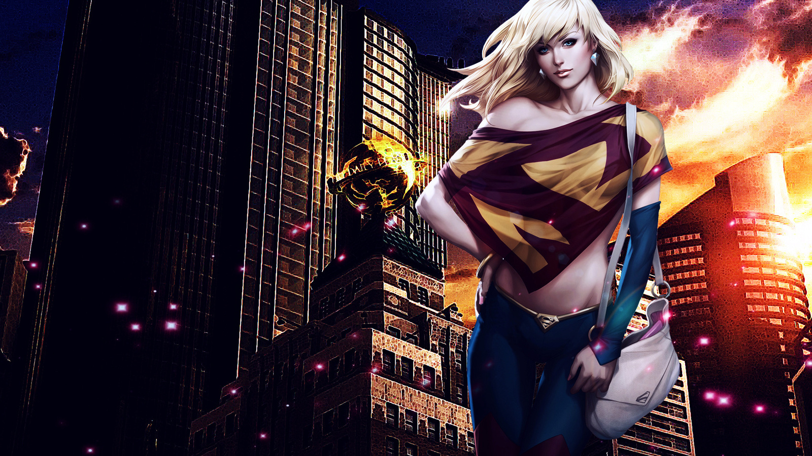 supergirl, girl, city, , , , 