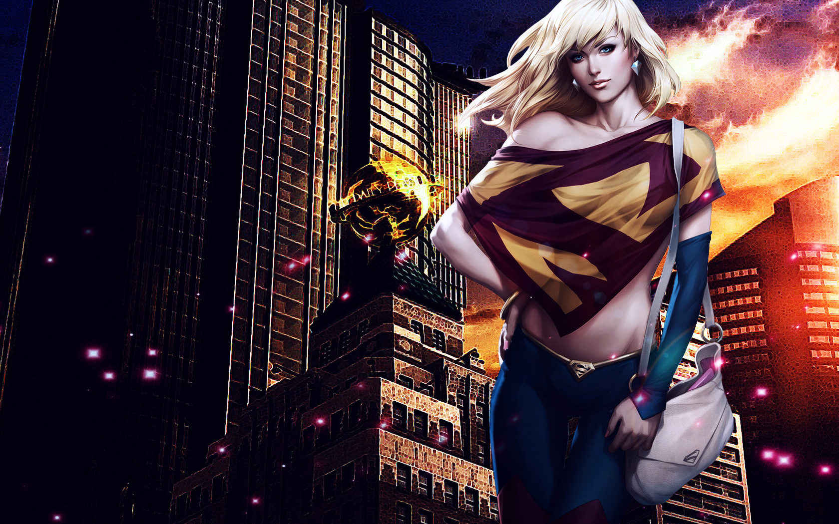 supergirl, girl, city, , , , 