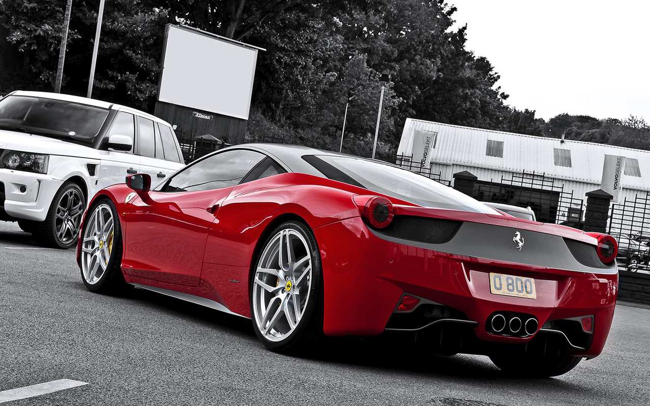 ferrari, 458, ferrari italia 458, car, ferrari italia, italia, land rover, land, rover, range rover, range, rover