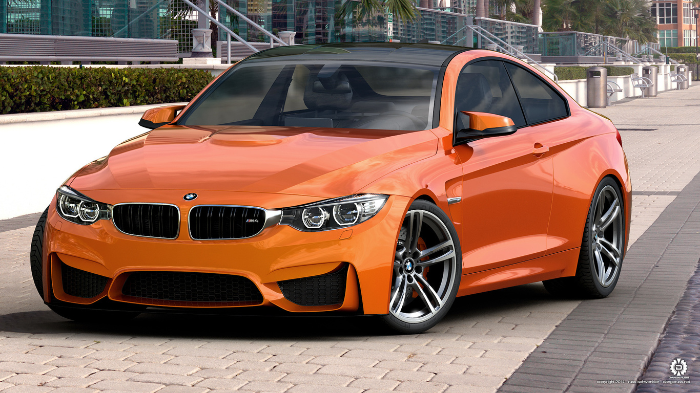 bmw, m4, coupe, f82, orange, by dangeruss, 3d studio max, vray, photoshop, , 