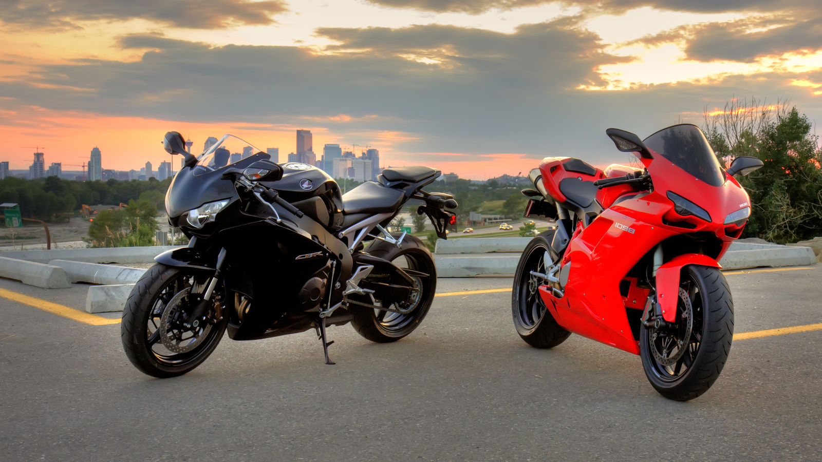 honda, cbr1000rr, black, ducati, 1098, red, bike, , , , , , , 