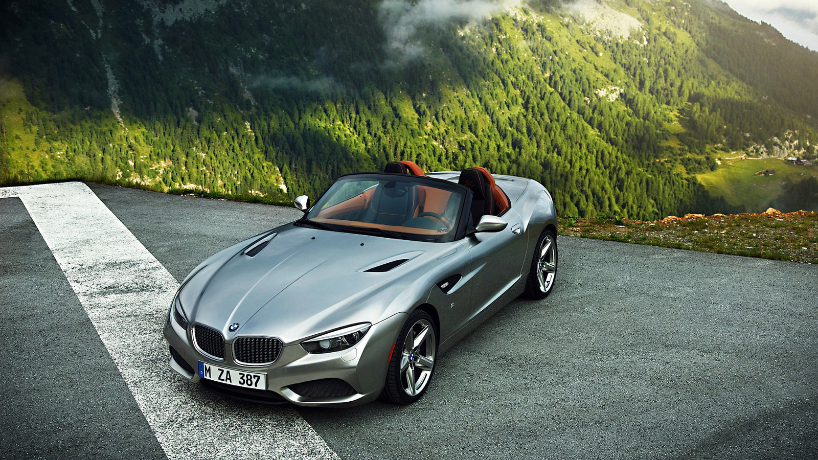 roadster, fog, zagato, silver, mountain, bmw