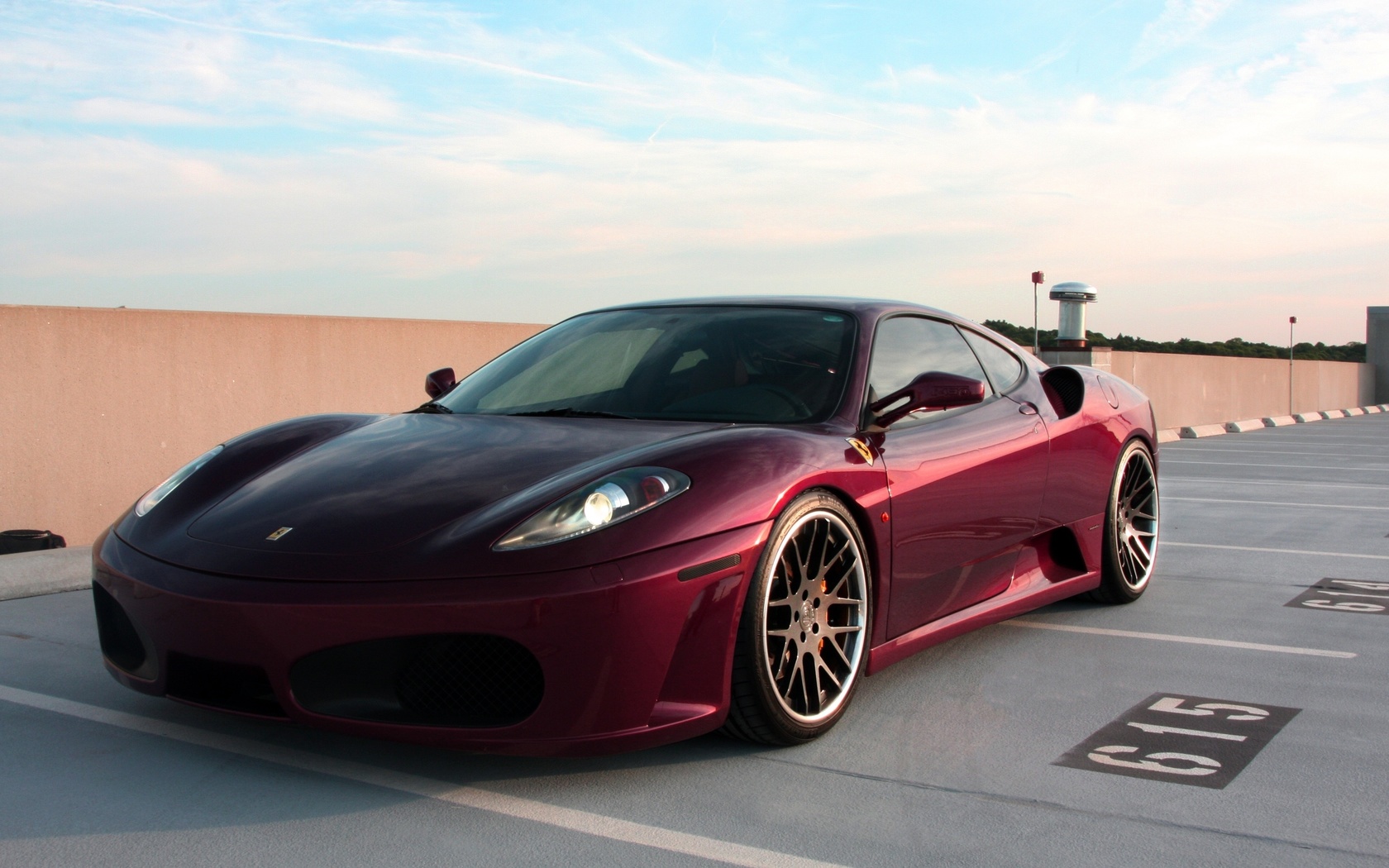 f430, , 430, red, ferrari, sky, clouds