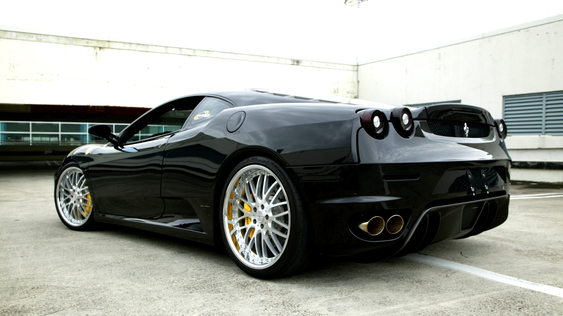 windows, f430, black, parking, ferrari, 430, sky