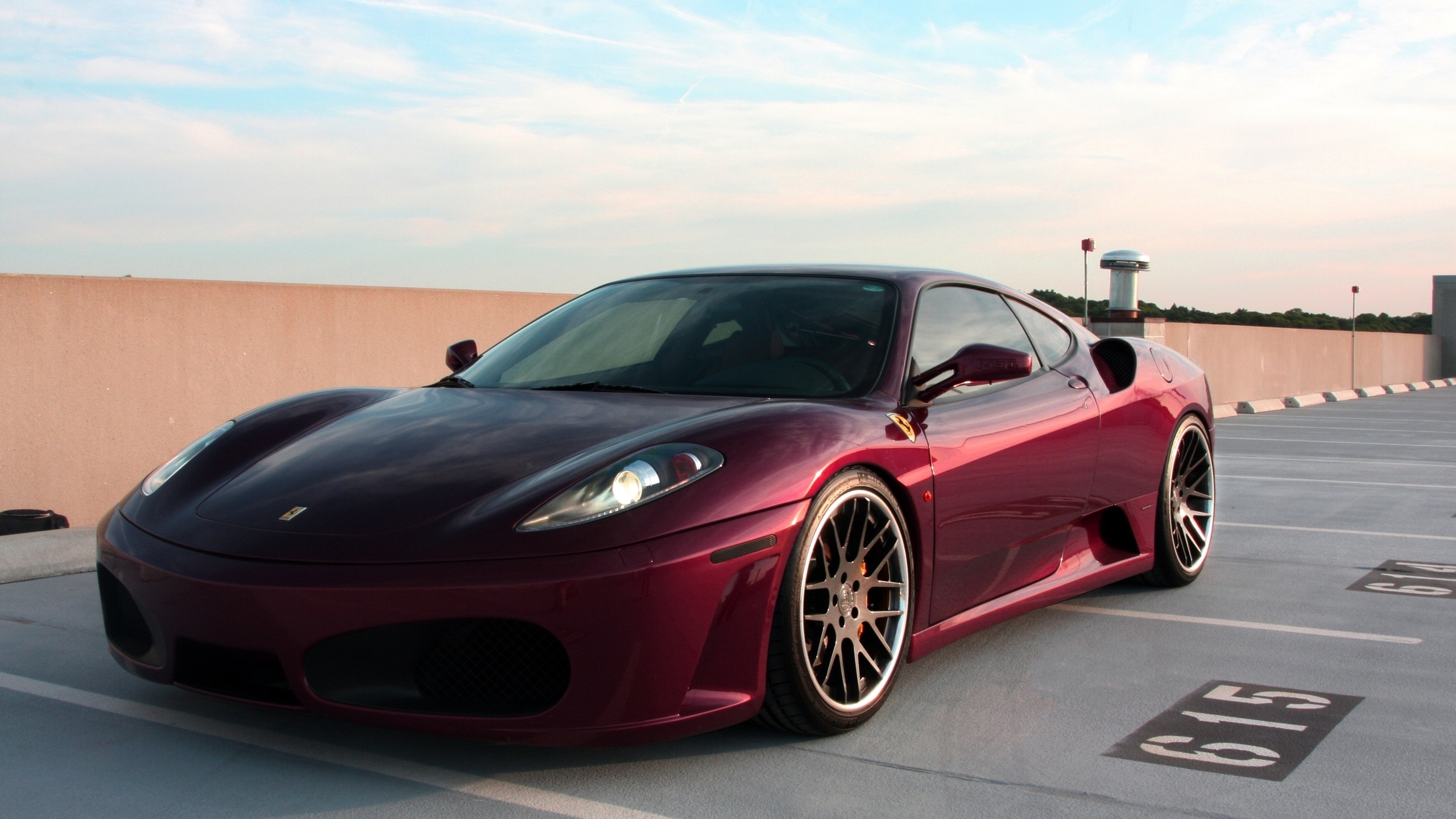 f430, , 430, red, ferrari, sky, clouds