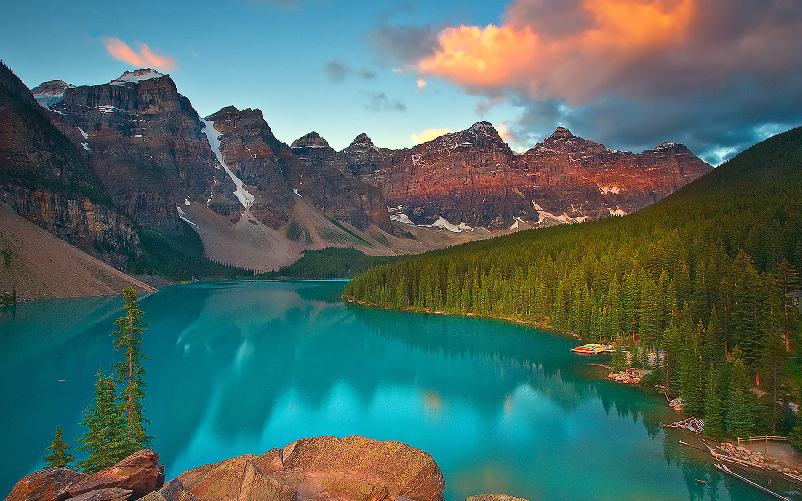 sunrise on moraine lake  banff, alberta, canada, , , 