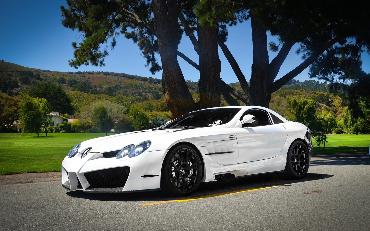 mercedes benz, white, slr mclaren, mansory,  ,  