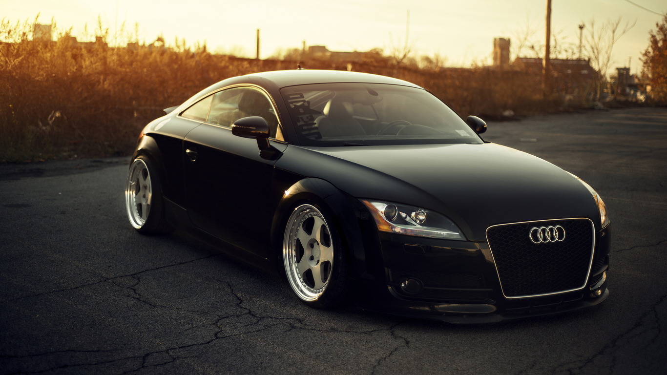 audi, tt, black, front