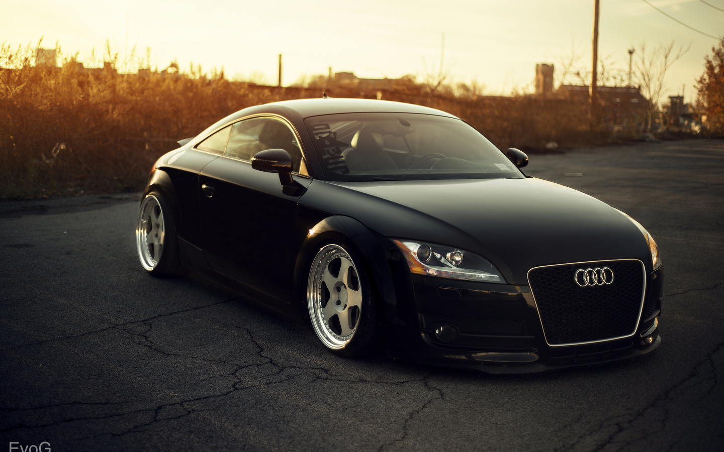 audi, tt, black, front