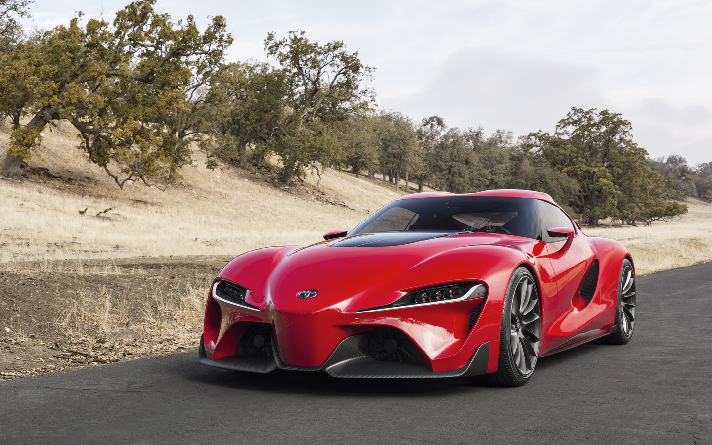 Картинки toyota, ft-1, concept, передок, машина, red, car - обои 1440x900,  картинка №111683