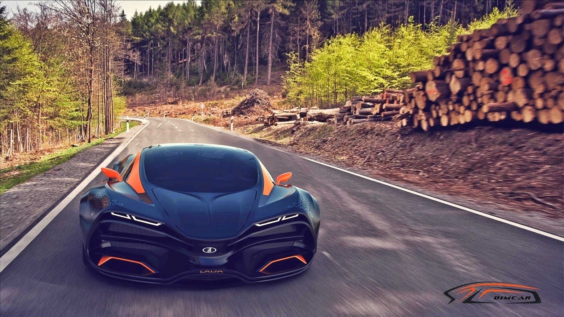 lada, raven, concept, 2014, car, road, speed, forest, trees, , , , , , 