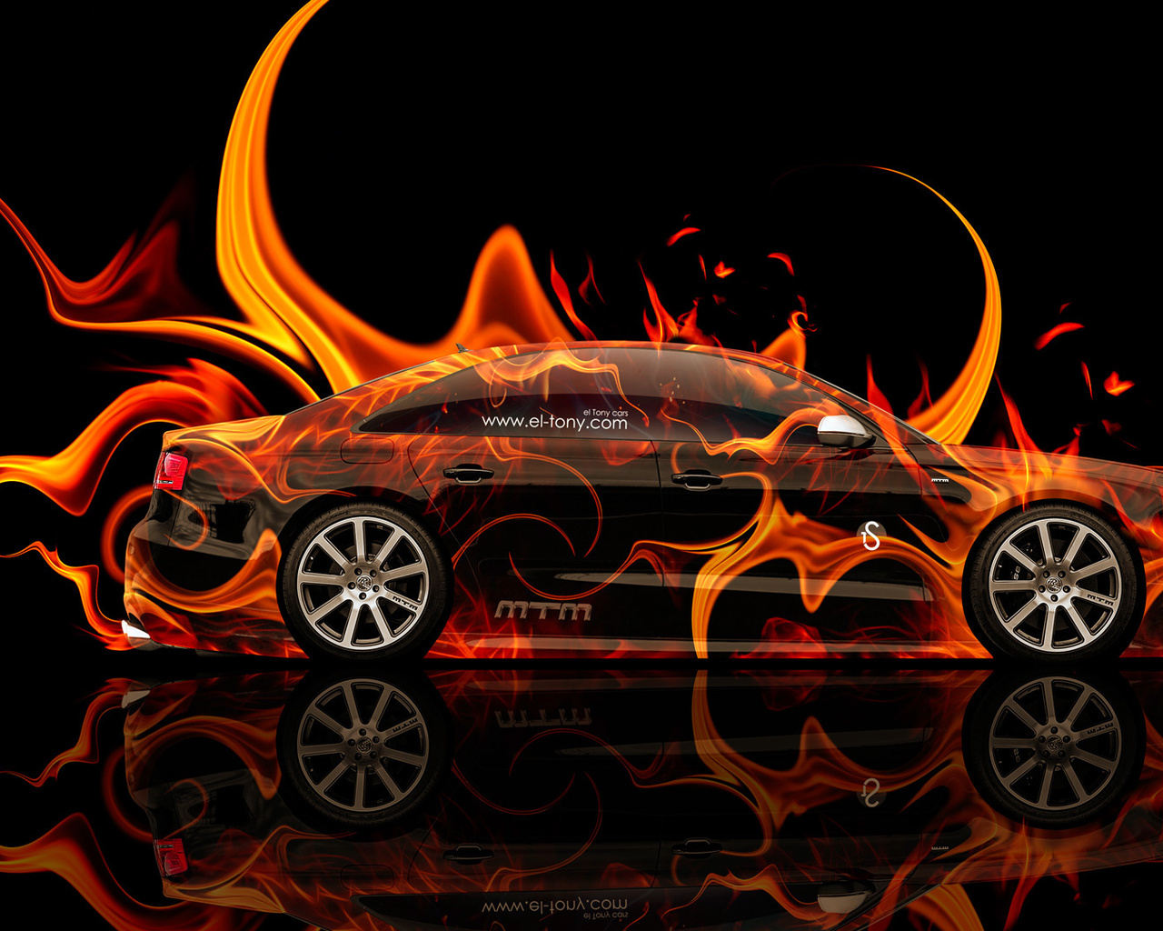 tony kokhan, audi, s8, biturbo, fire, car, orange, abstract, black, tuning, mtm, el tony cars, photoshop, hd wallpapers,  , , , ,  , , ,  , , , , , 2014, 