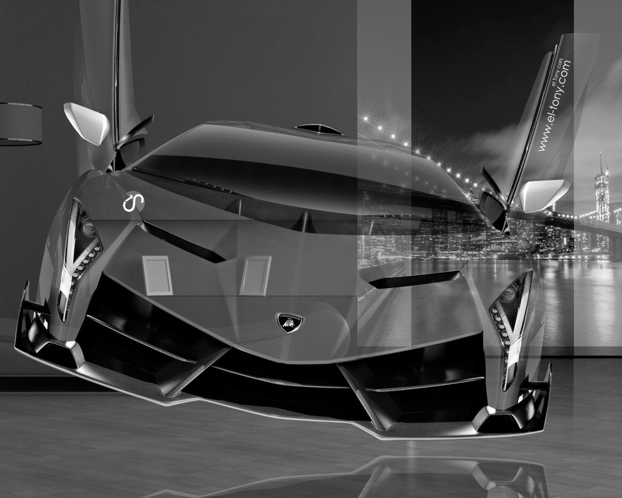 tony kokhan, lamborghini, veneno, crystal, home, fly, car, fantasy, silver, gray, black, white, city, hd wallpapers, el tony cars, art, design,  , , , , , , , , , , , 