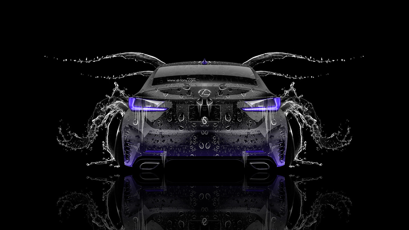 Картинки tony kokhan, lexus, rc350, water, car, back, black, violet, neon,  el tony cars, photoshop, style, hd wallpapers, тони кохан, фотошоп, стиль,  лексур, эрце 350, вид сзади, водяная, машина, вода, эффекты, фиолетовый,