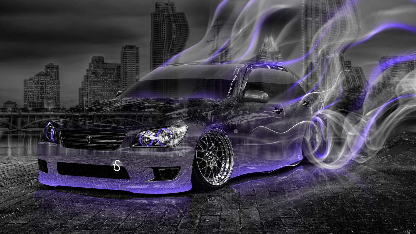 tony kokhan, toyota, altezza, jdm, crystal, car, smoke, drift, style, violet, neon, night, el tony cars, photoshop, hd wallpapers,  , , , , , , , , , , , , , , 