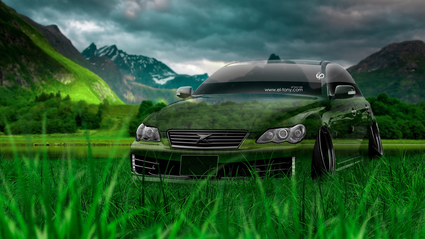 tony kokhan, toyota, mark x, jdm, crystal, nature, green, grass, tuning, el tony cars, photoshop, hd wallpapers,  , , , , , , , , , , 2014, , , , , 