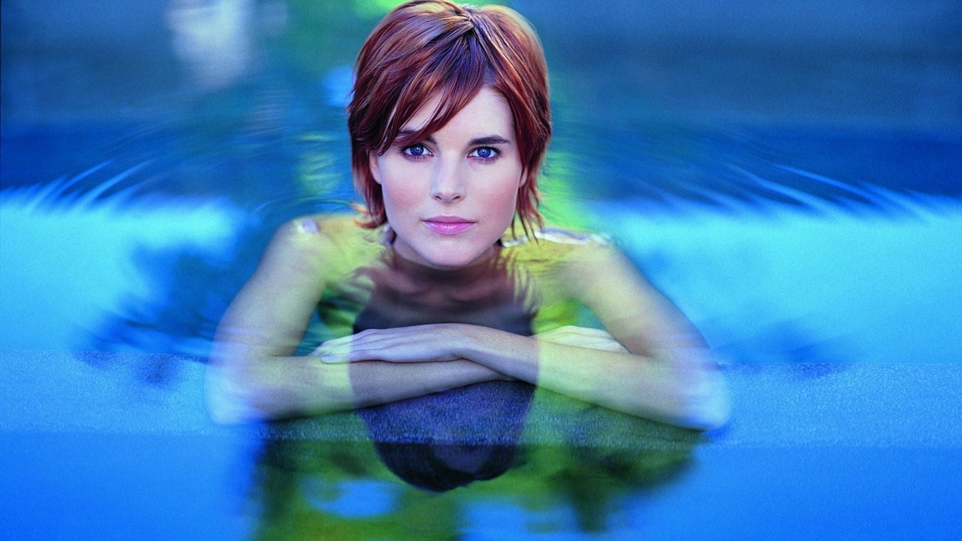 woman, face, water, pool, beauty