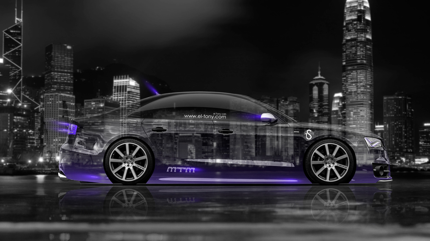 tony kokhan, audi, s8, crystal, city, car, violet, neon, mtm, tuning, night, biturbo, hd wallpapers, el tony cars, art,  , , ,  , 8,  , , , , , , , , , , , 20