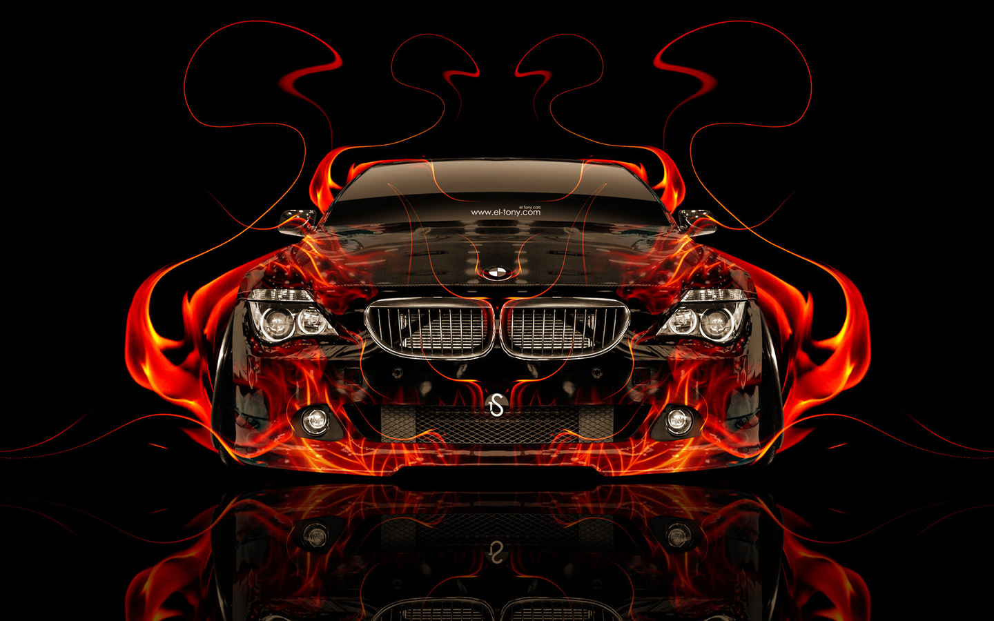 tony kokhan, bmw, m6, front, fire, car, abstract, tuning, orange, el tony cars, photoshop, wallpapers,  , , , ,  , 6,  , , , , , , , , , , 2014